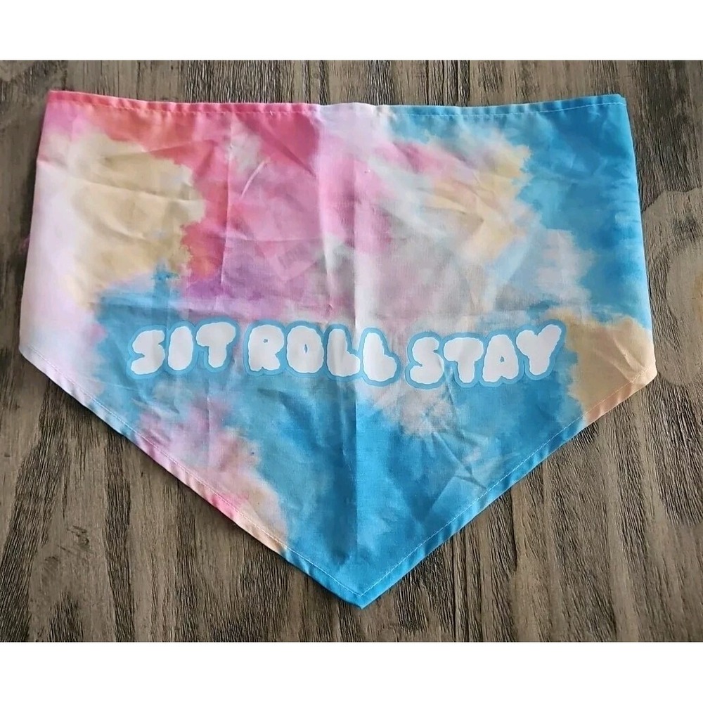 BARK Bandana NWT Med Large Size Hippie Sit Roll Stay Tied Scarf 31 In Pastels